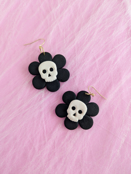 Black Flower Skulls